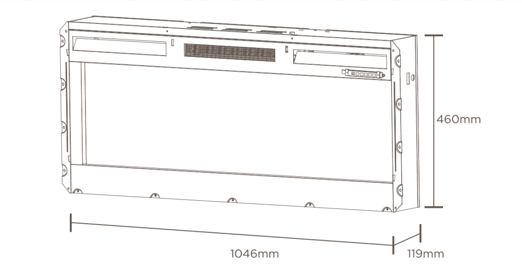 wymiary kominek elektryczny dimplex sierra 48