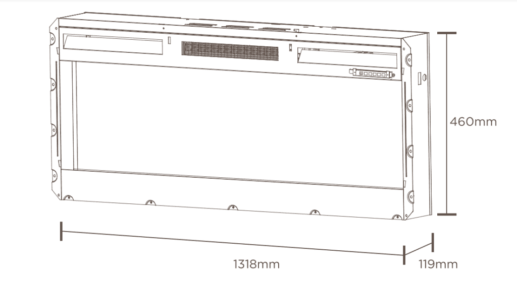 wymiary kominek elektryczny dimplex sierra 60