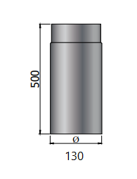 rura prosta poujoulat fi 130 500mm do podlaczenia spalinowego kominka na drewno