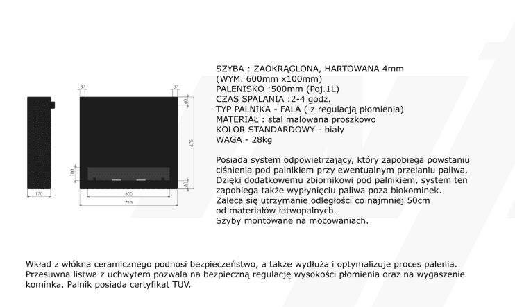 inportal 2 biokominek wolnostojący infire