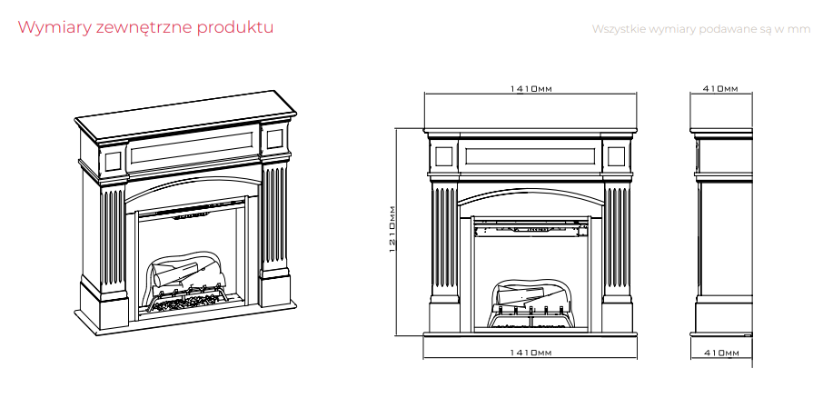 kominek wolnostojący elektryczny wymiary dimplex haydn