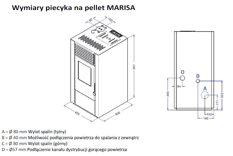 Kominek na pellet Eva Calor Marisa